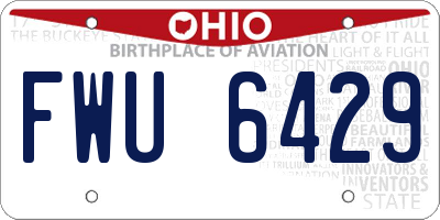 OH license plate FWU6429