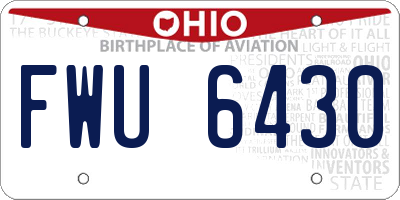 OH license plate FWU6430
