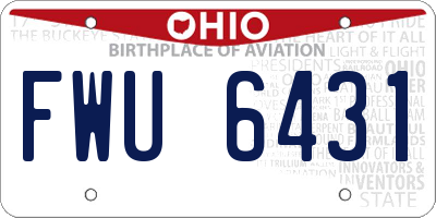 OH license plate FWU6431