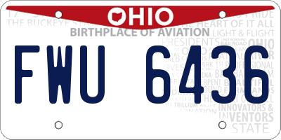 OH license plate FWU6436