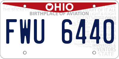 OH license plate FWU6440