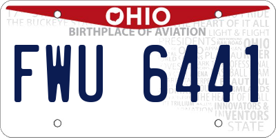 OH license plate FWU6441