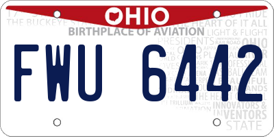 OH license plate FWU6442