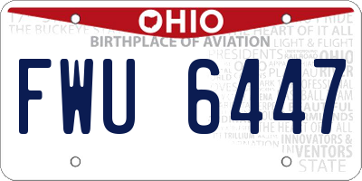OH license plate FWU6447