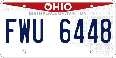 OH license plate FWU6448