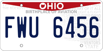 OH license plate FWU6456