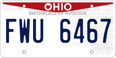 OH license plate FWU6467