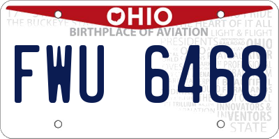 OH license plate FWU6468