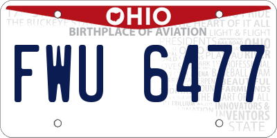 OH license plate FWU6477