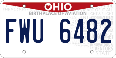 OH license plate FWU6482