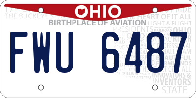 OH license plate FWU6487