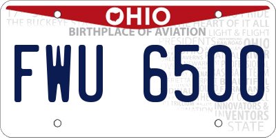 OH license plate FWU6500
