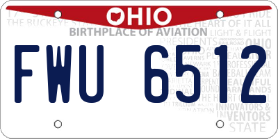 OH license plate FWU6512