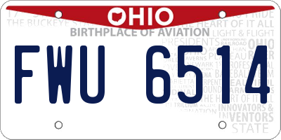 OH license plate FWU6514