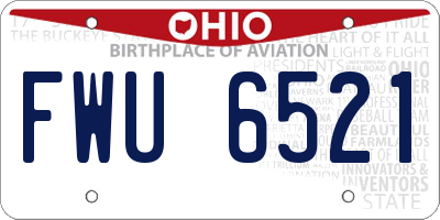 OH license plate FWU6521