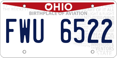 OH license plate FWU6522