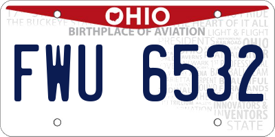 OH license plate FWU6532