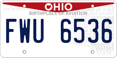 OH license plate FWU6536