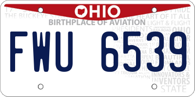 OH license plate FWU6539