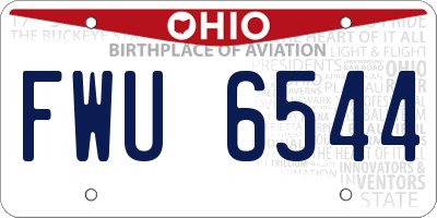 OH license plate FWU6544