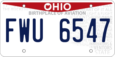 OH license plate FWU6547