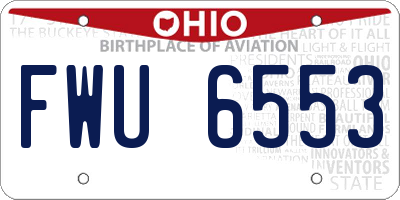 OH license plate FWU6553