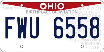 OH license plate FWU6558
