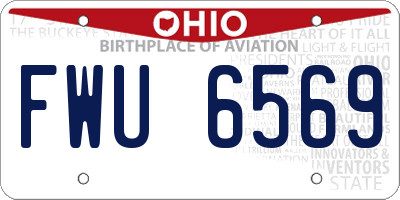 OH license plate FWU6569