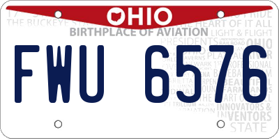 OH license plate FWU6576