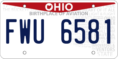 OH license plate FWU6581