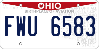 OH license plate FWU6583