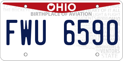 OH license plate FWU6590