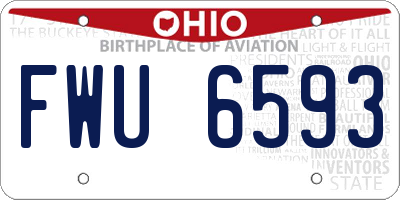 OH license plate FWU6593