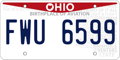 OH license plate FWU6599