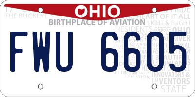 OH license plate FWU6605