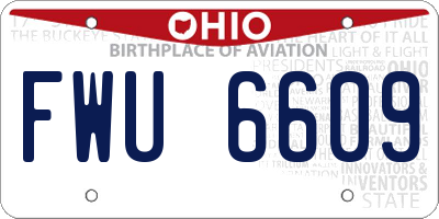 OH license plate FWU6609