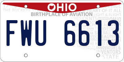 OH license plate FWU6613