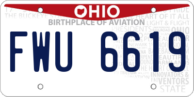OH license plate FWU6619