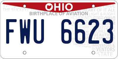 OH license plate FWU6623
