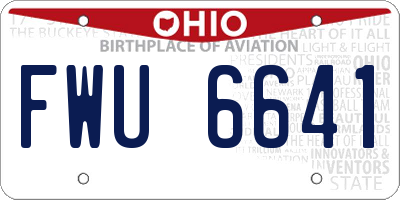OH license plate FWU6641