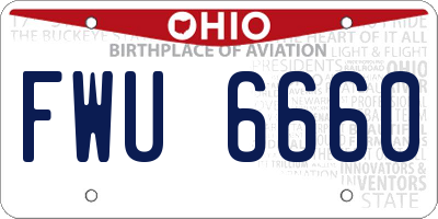 OH license plate FWU6660