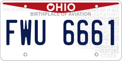 OH license plate FWU6661