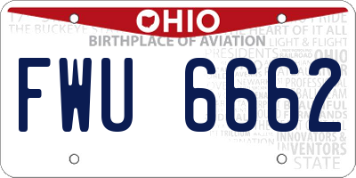 OH license plate FWU6662