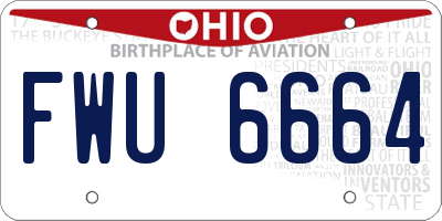 OH license plate FWU6664