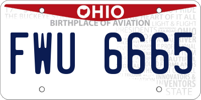 OH license plate FWU6665