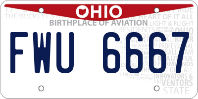 OH license plate FWU6667