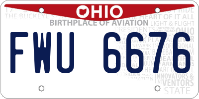 OH license plate FWU6676
