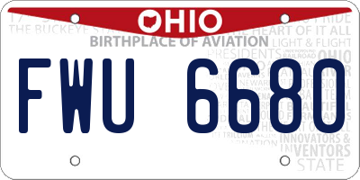 OH license plate FWU6680