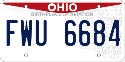 OH license plate FWU6684
