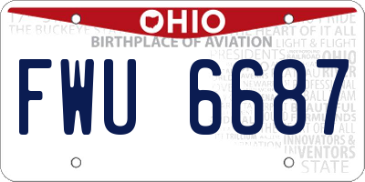 OH license plate FWU6687